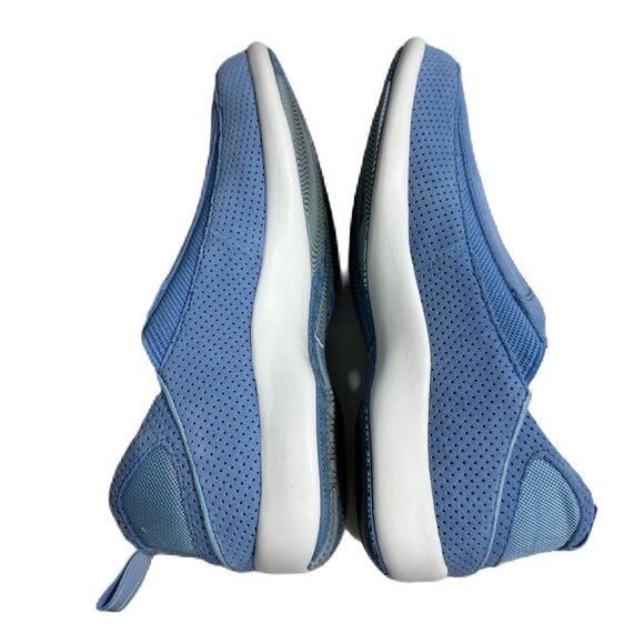 Lands' End Blue Suede Slip-On Loafers/Moc Comfort Shoes Size 7.5 D - Picture 2 of 4